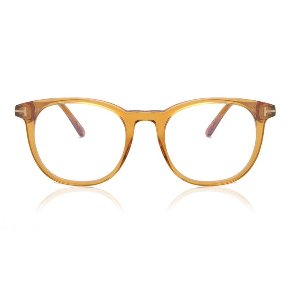 NEW FT5754-B 041 TOM FORD TF5754-B 041 UNISEX BROWN HONEY CLEAR EYEGLASSES - Picture 2 of 3